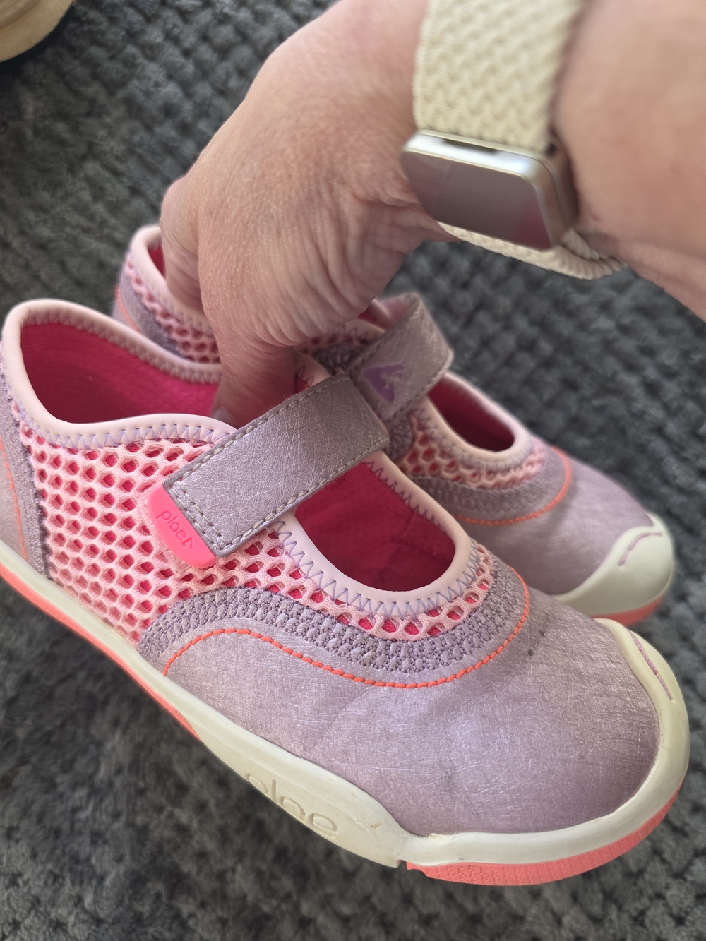 PLAE Kids Mary Jane Sneakers in Pink and Light Purple - Picture 3 of 6
